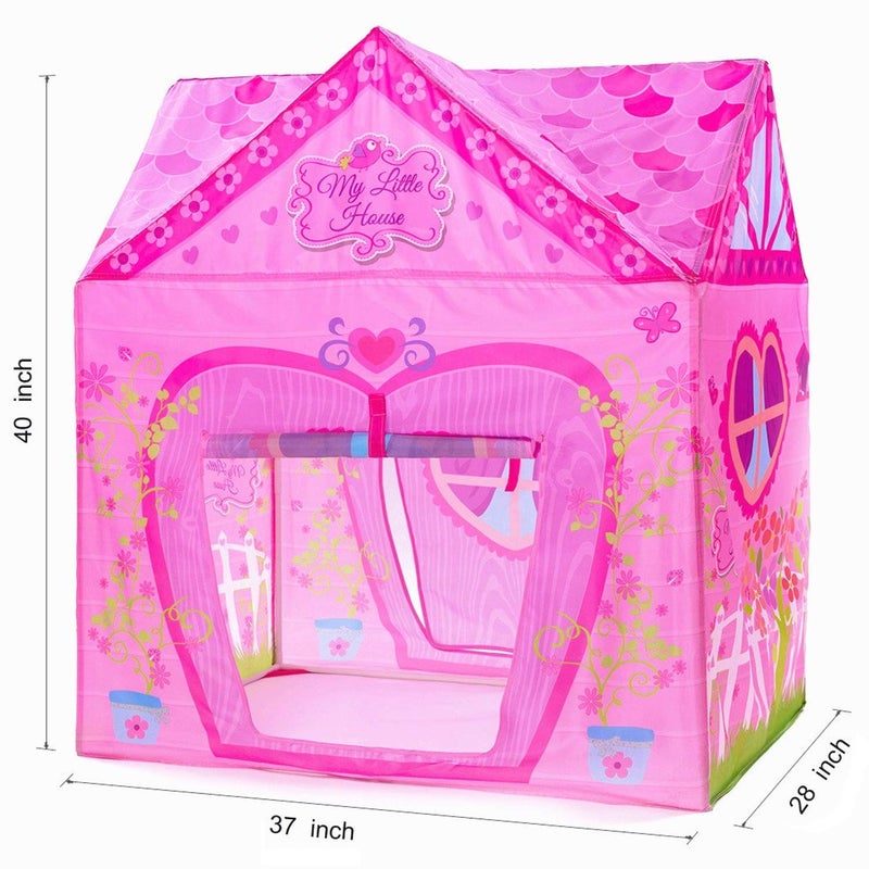 POCO DIVO Castle Play Tent Kids Pretend Playhouse (Floral) - Image 5